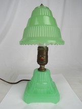antique jadeite lamp small boudoir table night stand green NO CRACK OR C... - £236.06 GBP