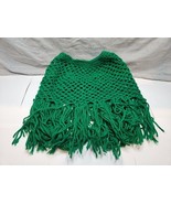 Vintage Handmade Knitted Child Poncho Green One Size - $13.60 CAD