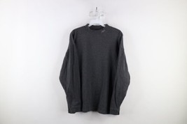 Vintage Reebok Mens Medium Faded Classic Logo Mock Neck Long Sleeve T-Shirt Gray - £27.82 GBP