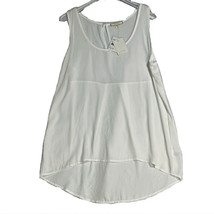 PLEIONE White Sleeveless Ivory Sleeveless Sheer Georgette High Low Top Size S - £15.91 GBP