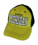 Michigan Solid Front Air Mesh Back Adjustable Baseball Cap (Gold/Navy) - £11.94 GBP