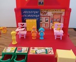 1986 My Little Red School House Portable Activity Set w/Desks Students T... - $31.78