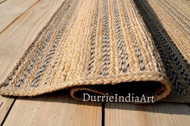 Hand Made Contemporary Natural Tan Braided Jute Area Rug 4x6 feet - £95.92 GBP