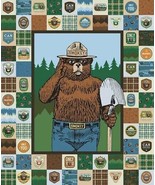 36" X 44" Panel Smokey Bear Only You Ranger Camping Cotton Fabric Panel D787.19 - $14.95