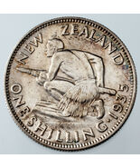 1935 New Zealand Silver Shilling KM #3 XF Condition - $72.13