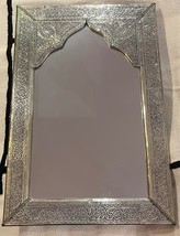 Moroccan mirror, silver mirror, arched Moroccan silver mirror - $123.22