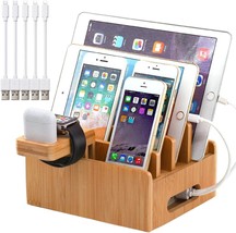 Upgrade Bamboo Charging Stations for Multiple Devices, Desk Docking Station - £35.43 GBP