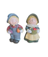 Pilgrim Figures 2015 Thanksgiving Harvest 5” Woman &amp; Man Autumn Table De... - $18.68