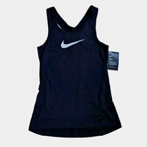 Women&#39;s Nike PRO Dri-FIT Logo Racerback Tank Top Size S Black NEW - £18.04 GBP