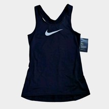 Women&#39;s Nike PRO Dri-FIT Logo Racerback Tank Top Size S Black NEW - £18.18 GBP