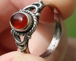 size 6.5 STERLING SILVER &amp; CABOCHON ladies ring USA .925 SIGNED ESTATE S... - $44.99