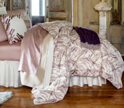 Sferra Pallina Queen Duvet Cover Blossom Pink Egyptian Cotton Sateen Italy New - $232.55