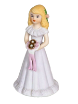 ENESCO Growing Up Birthday Girls Age 8 Porcelain Figurine Brunette 1982 Vintage - £5.53 GBP
