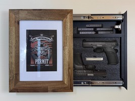 Gun Storage Picture Frame with Lock | Hidden Gun Concealment  11 x 14 / ... - $128.70
