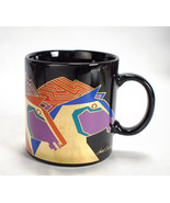 Laurel Burch Wild Stallions Coffee Mug Tea Cup Black Colorful Horses Jap... - £20.18 GBP
