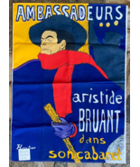 Henri de Toulouse-Ambassadeurs Aristide Bruant dans Soncabaret-Cloth Print - £18.62 GBP