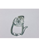 CHUBBY KITTY CAT PENDANT in STERLING SILVER - 1.25 inches - FREE SHIPPING - $38.50