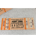 PERRY COMO VINTAGE 1979 UNUSED CONCERT TICKET  WARWICK MUSICAL THEATRE R... - £6.29 GBP