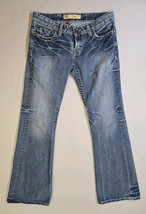 Buckle BKE Star Jeans Womens 28x31.5 (30x31) Blue Denim Flared Distressed  - £23.55 GBP