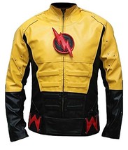 Bestzo Men&#39;s Men&#39;s Fashion Reverse Flash Lamb Leather Jacket Multicolored XXL - £151.69 GBP