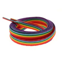 Pride Laces Coloured LGBTQIA Rainbow Laces Gay Flat 10mm Zapatos... - £3.30 GBP