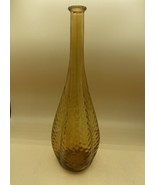 Rossini Empoli Italy Amber Genie Bottle 15.5” Glass Decanter Triple Pinch - £35.02 GBP