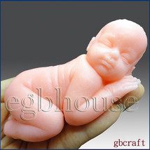 3D Silicone Soap Mold-Lifelike / Newborn Baby Girl Abbie (2 parts assembledmold) - $55.44