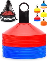 Pro Disc Cones (Set Of 50) - Agility Soccer Cones With Carry Bag And Holder For - £26.21 GBP