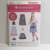 Simplicity 8662 Size 7-14 Girls&#39; Skirts and 18&quot; Doll Skirt American Girl - $12.86