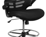 Ergonomic Black Mesh Drafting Chair With Adjustable Foot Ring And Flip-U... - $181.92