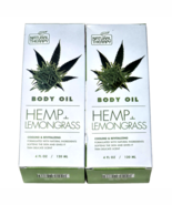 2 Pack Natural Therapy Body Oil Hemp &amp; Lemongrass Cooling Revitalizing 4oz - $42.11 CAD