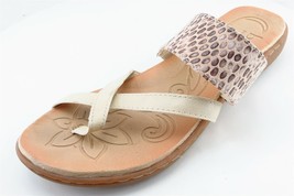 Born Concept Flip Flops Beige Fabric Women Shoes Size 8 Medium - £15.60 GBP