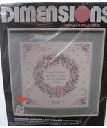 VTG DIMENSIONS Grandchildren are like Flowers Sampler Cross Stitch Kit #... - $10.38