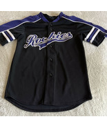 Colorado Rockies Baseball Boys Purple Black Embroidered Jersey Medium 10-12 - £21.19 GBP