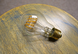 LOT: 4x LED Edison Bulb A19, Curved Vintage Spiral Loop Filament, 4watt ... - $58.80