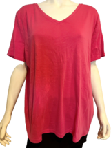 Talbots Woman Pink V Neck Short Sleeve T Shirt Size 3X - $177.21 MXN