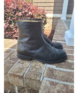 Dingo DI04490 Motorcycle Ankle Boots Black Leather Men Size 10 EW Zip Up - €40,88 EUR