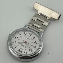 Vintage Lorus Brooch Quartz Watch V821-0260 Silver White Japan Analog Ne... - $33.24