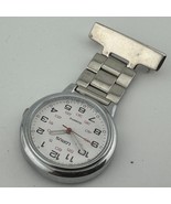 Vintage Lorus Brooch Quartz Watch V821-0260 Silver White Japan Analog Ne... - $45.94 CAD