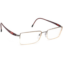Silhouette Eyeglasses 7549 60 6055 Gunmetal/Red Half Rim Frame Austria 5... - $99.99