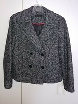 Talbots Ladies BLACK/WHITE Double Button WOOL-BLEND JACKET-8-BARELY WORN-LOVELY - £19.34 GBP