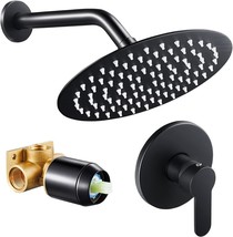 Popfly Black Shower Faucet Set, Bathroom Rainfall Shower System With, In... - $72.99