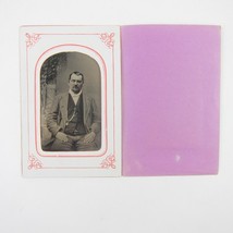 Tintype Photograph Man in Suit Vest &amp; Pocket Watch Tinted Cheeks Antique 1880s - £40.17 GBP