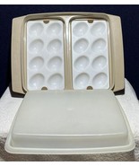 VTG Tupperware Deviled Egg Keeper Carrier 4pc Base Divided Trays &amp; Lid 7... - €8,65 EUR