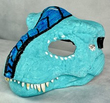 Jurassic World Trex Mask Mattel Customized Modded Art Mask Blue - £19.37 GBP
