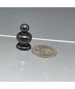 Marble Onyx Stone PAWN Chess Piece Hand Carved Miniature 3/4&quot; X 1/4&quot; Black - $23.25 CAD