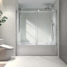 Frameless Shower Door: 6063 Brushed Nickel, Soft Close - $531.99