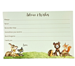 Woodland Creatures 20 Advice Cards for Mom-To-Be Forest Animal Scrapbook - $19.27