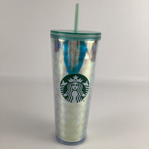 Starbucks Venti Cold Cup Tumbler Screw Top Lid Straw Iridescent Mermaid ... - $29.65