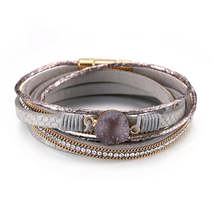 Pink Polystyrene &amp; Cubic Zirconia 18K Gold-Plated Copper Layered Bracelet - £11.98 GBP